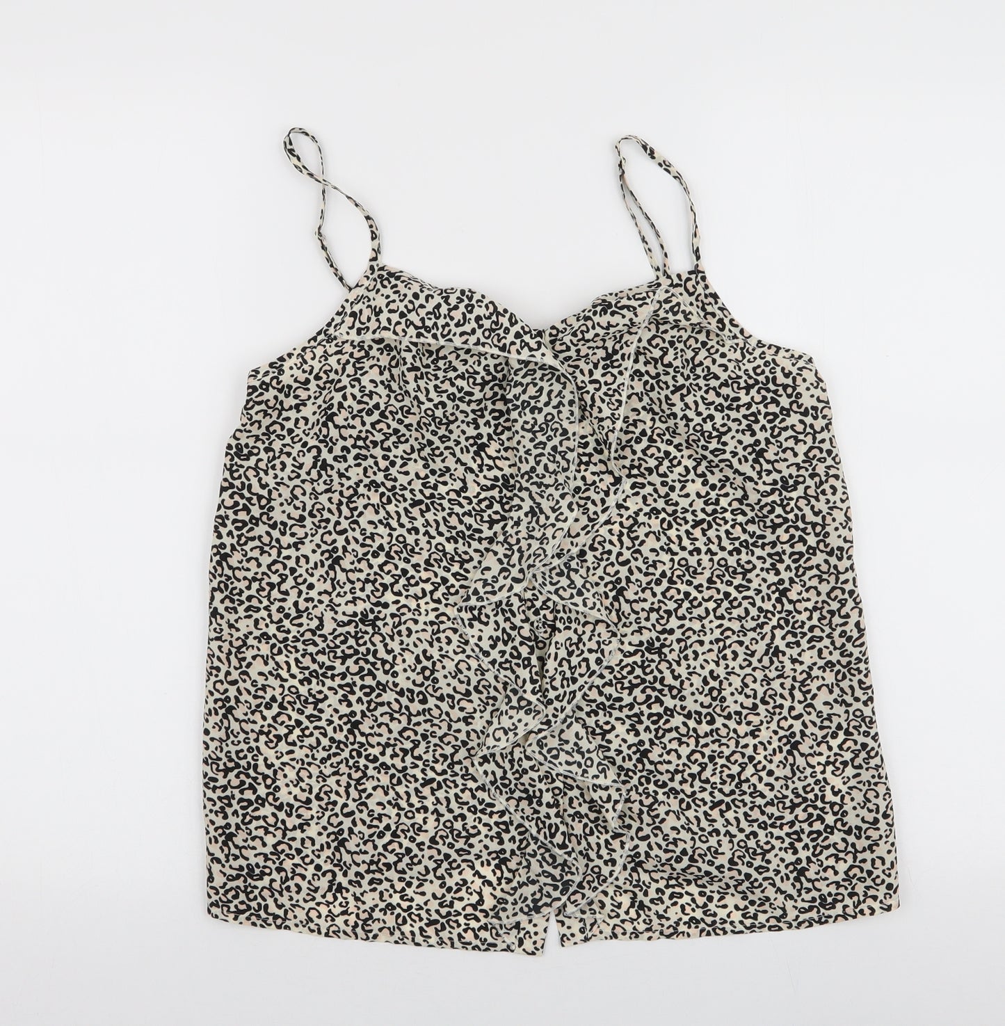 Oasis Womens Multicoloured Animal Print Polyester Camisole Blouse Size 10 Round Neck