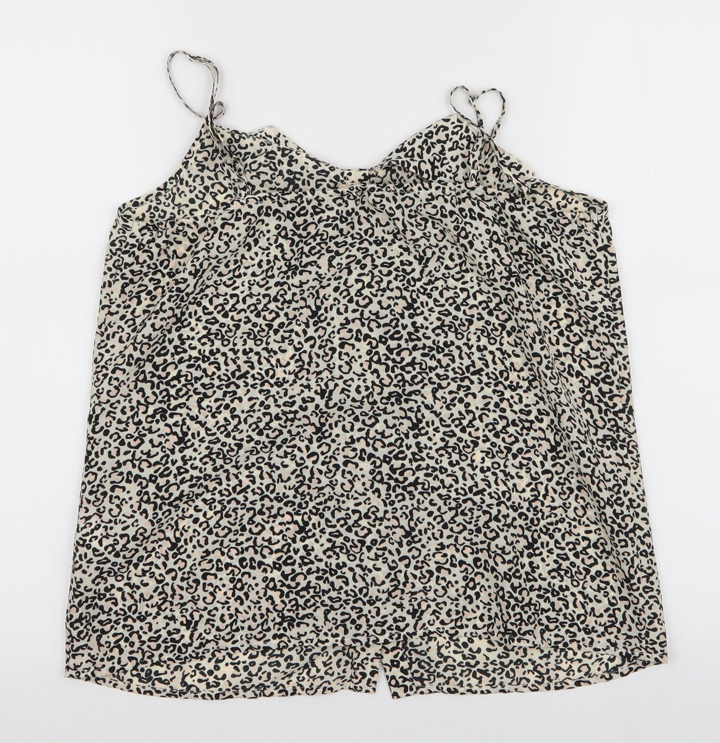 Oasis Womens Multicoloured Animal Print Polyester Camisole Blouse Size 10 Round Neck