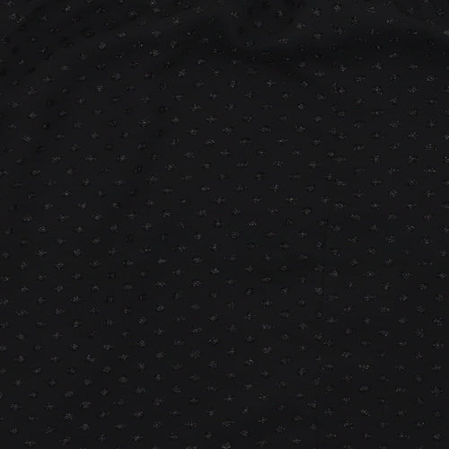 Oasis Womens Black Polka Dot Polyester Basic Blouse Size 10 Off the Shoulder