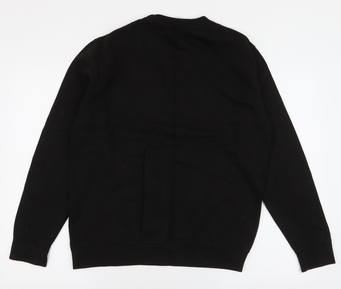 JustHoods Mens Black  Cotton Pullover Sweatshirt Size M   - District