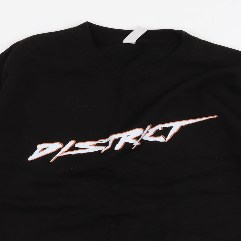 JustHoods Mens Black  Cotton Pullover Sweatshirt Size M   - District