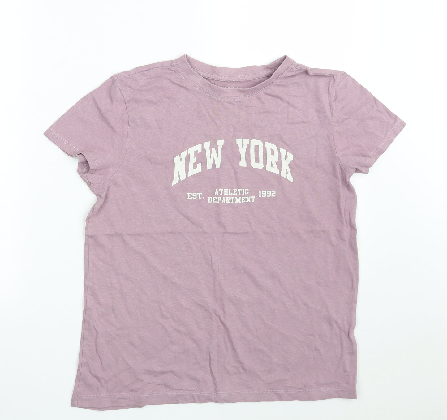 Primark Womens Purple  Cotton Basic T-Shirt Size S Crew Neck - New York