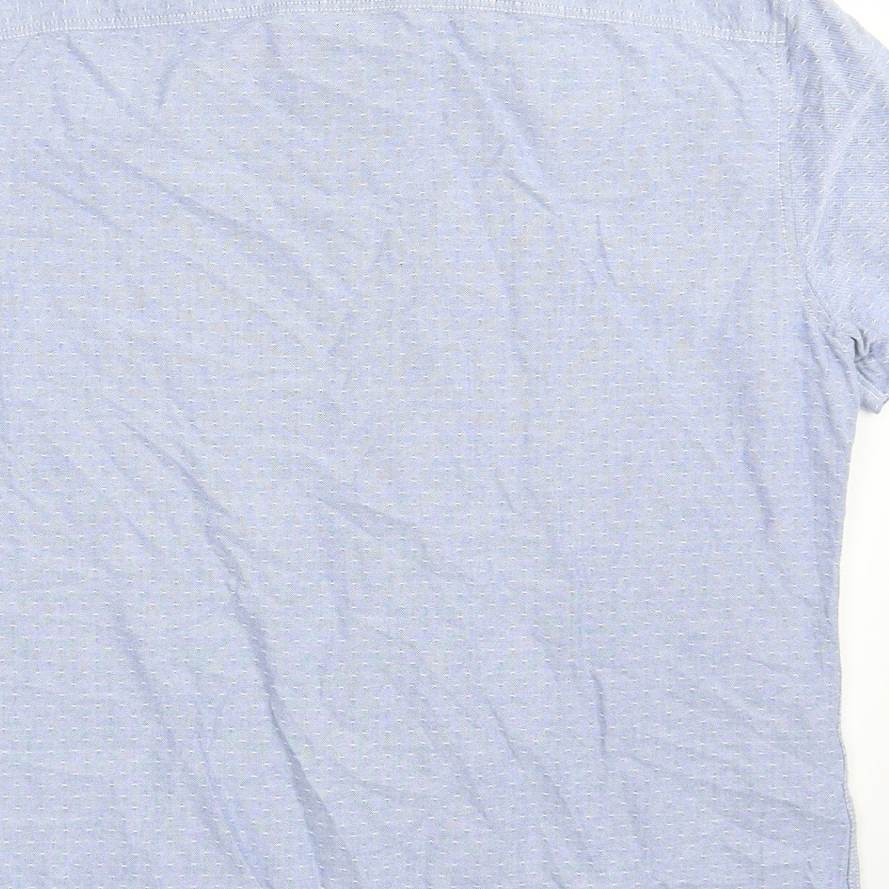 Very Mens Blue  100% Cotton  Dress Shirt Size L Collared Button