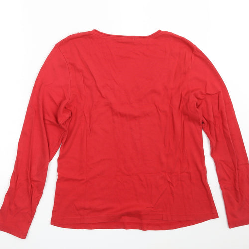 Bonmarché Womens Red  100% Cotton Pullover Sweatshirt Size M