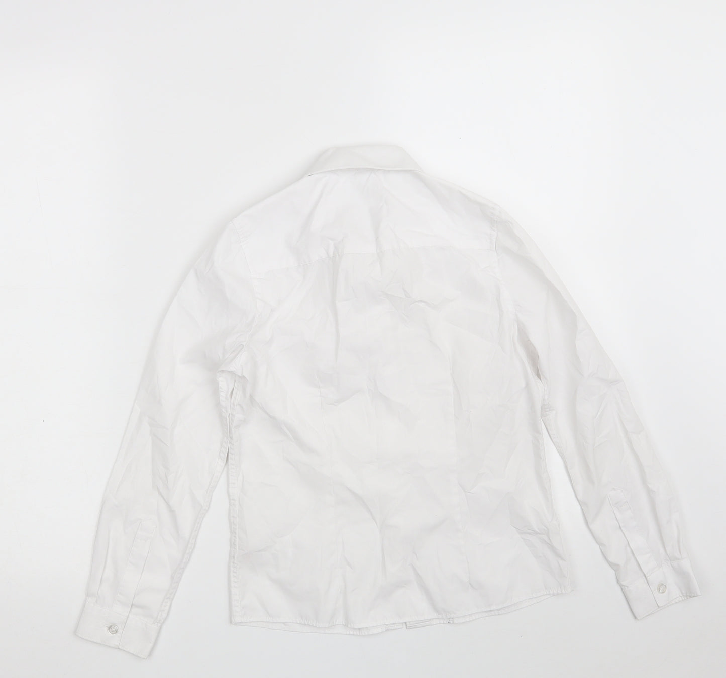 F&F Girls White  Polyester Basic Button-Up Size 9-10 Years Collared Button