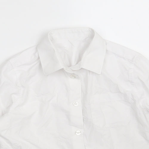 F&F Girls White  Polyester Basic Button-Up Size 9-10 Years Collared Button