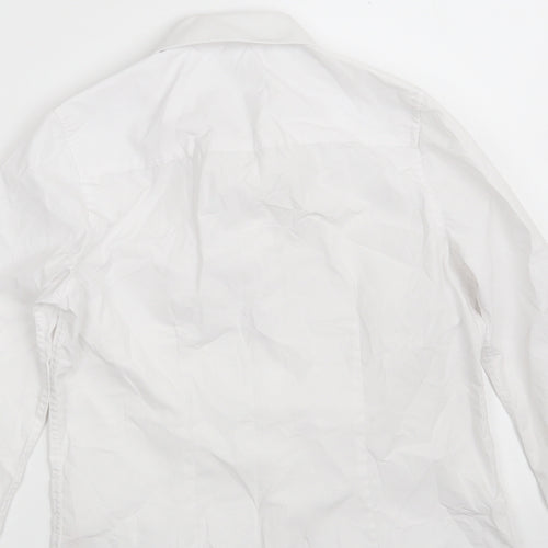 F&F Girls White  Polyester Basic Button-Up Size 9-10 Years Collared Button
