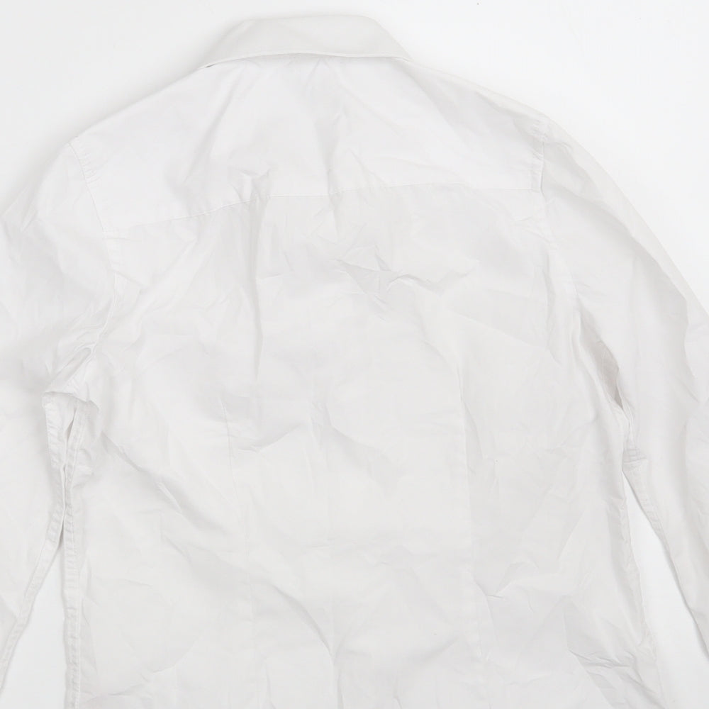 F&F Girls White  Polyester Basic Button-Up Size 9-10 Years Collared Button