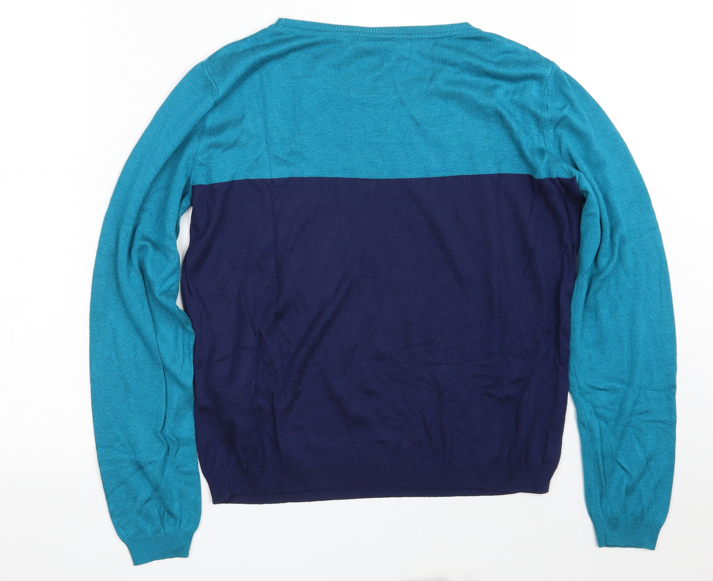 New Look Womens Blue Round Neck  Viscose Pullover Jumper Size 16