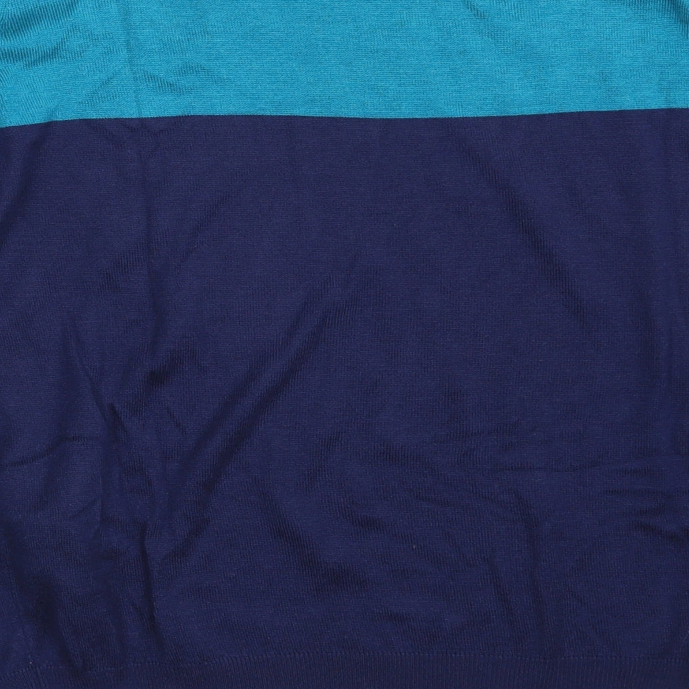 New Look Womens Blue Round Neck  Viscose Pullover Jumper Size 16