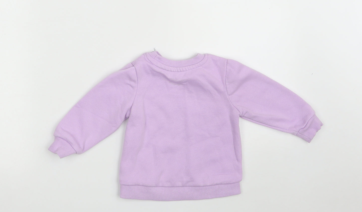 Primark Girls Purple  Cotton Pullover Jumper Size 9-12 Months   - Disney- Minnie Mouse