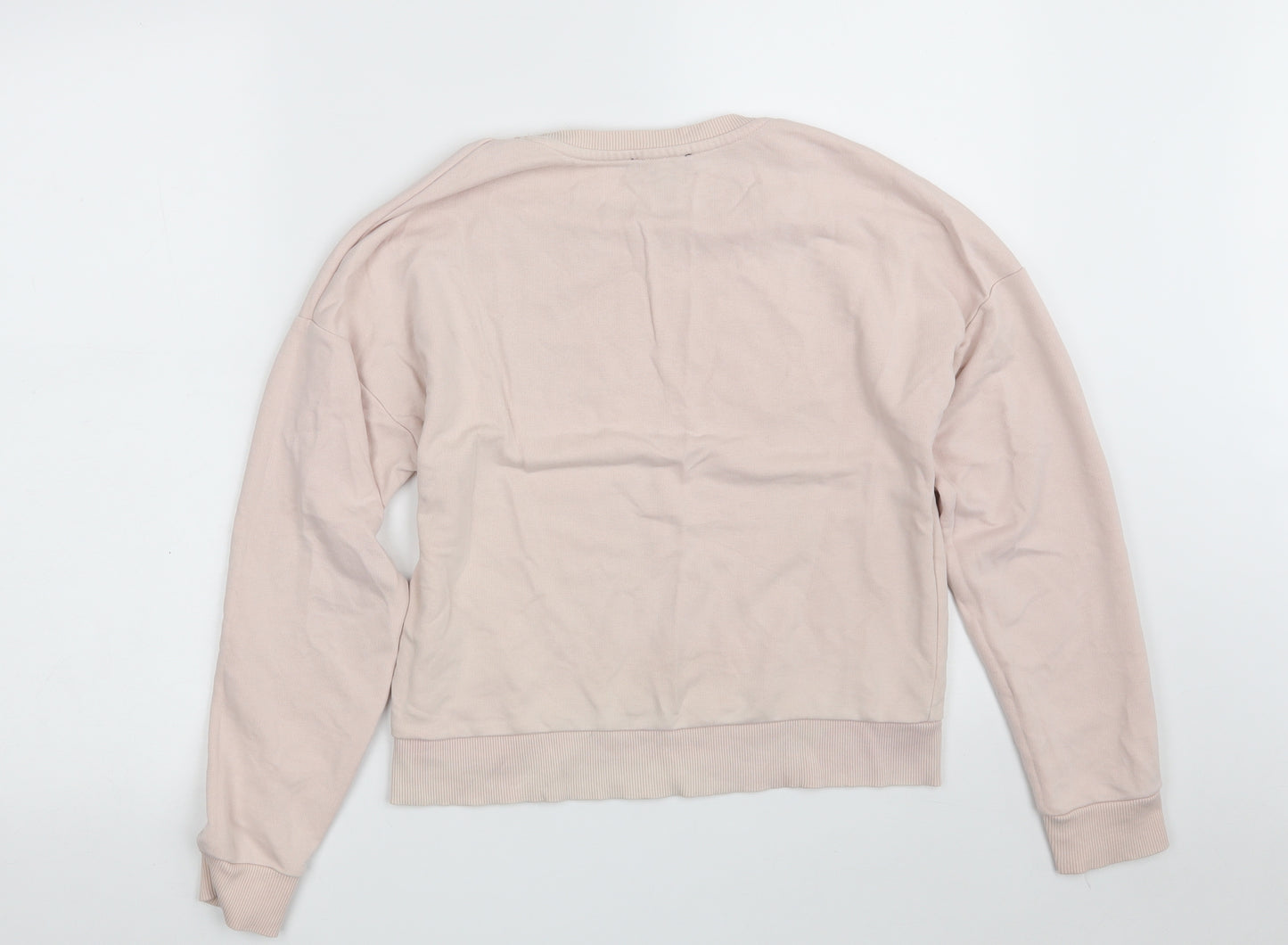 New Look Womens Pink  Cotton Pullover Sweatshirt Size 8   - SAYOUI
