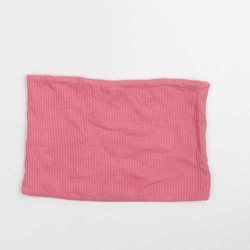 Topshop Womens Pink  Viscose Cropped T-Shirt Size 4 Off the Shoulder - Band Tee
