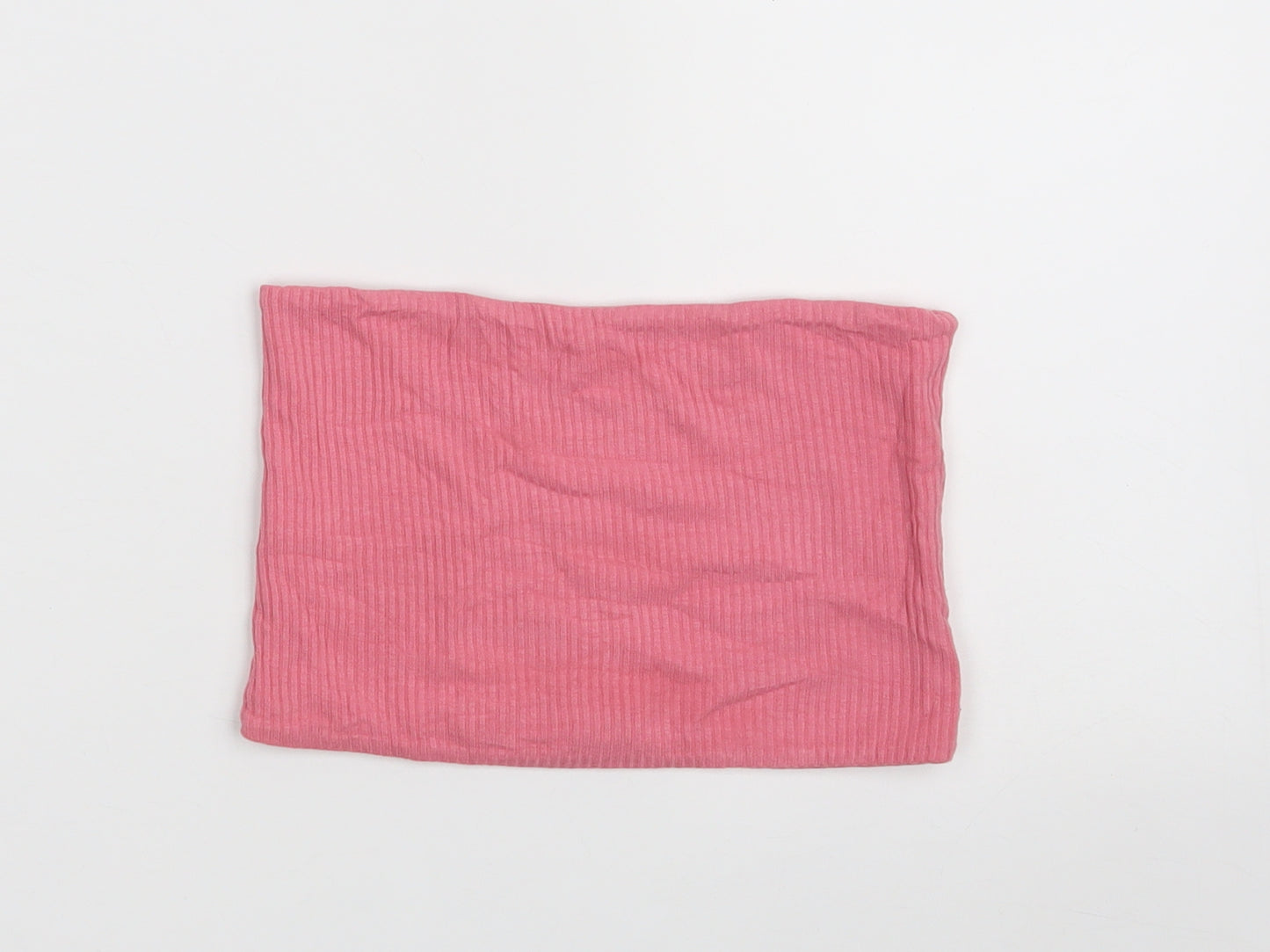 Topshop Womens Pink  Viscose Cropped T-Shirt Size 4 Off the Shoulder - Band Tee