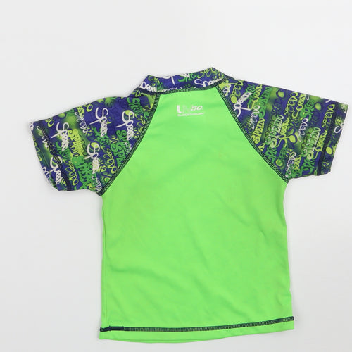 Speedo Boys Green  100% Polyester Pullover T-Shirt Size 12-18 Months Crew Neck  - Size: S (11-15kgs)