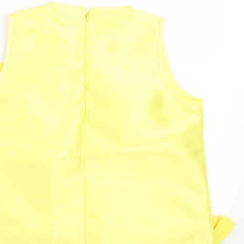 Minueto Womens Yellow  Polyester Basic Blouse Size M Crew Neck