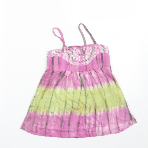 Dunnes Stores Girls Multicoloured Batik 100% Cotton Skater Dress  Size 8 Years  Off the Shoulder