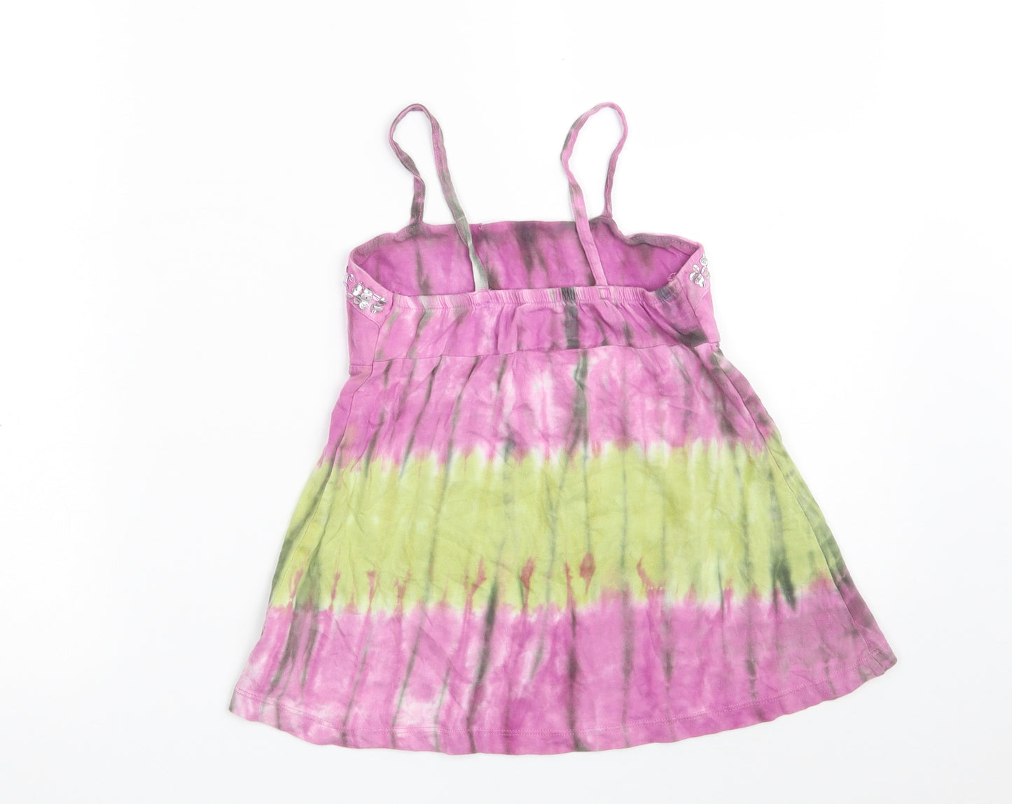 Dunnes Stores Girls Multicoloured Batik 100% Cotton Skater Dress  Size 8 Years  Off the Shoulder