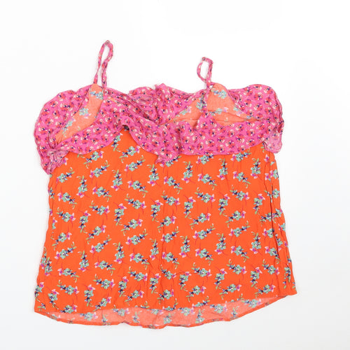 NEXT Womens Red Floral Viscose Camisole Tank Size 10 Off the Shoulder
