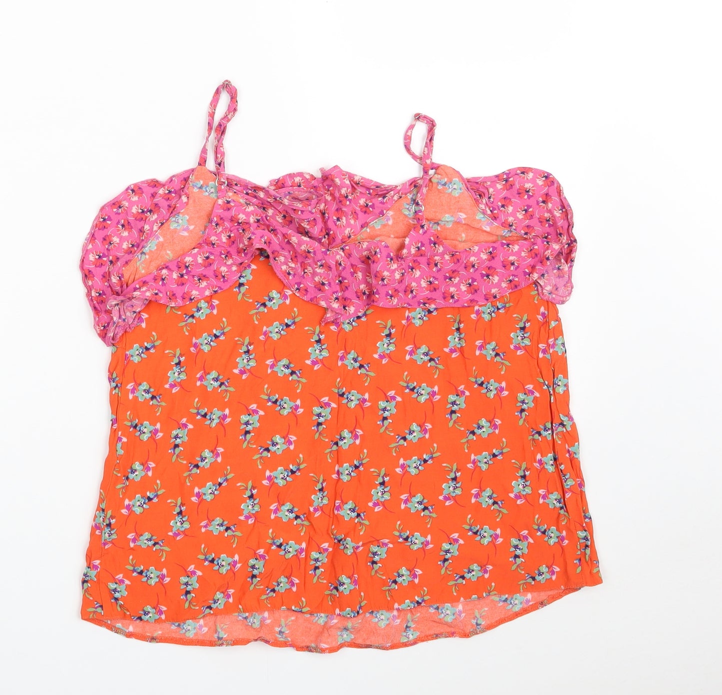 NEXT Womens Red Floral Viscose Camisole Tank Size 10 Off the Shoulder