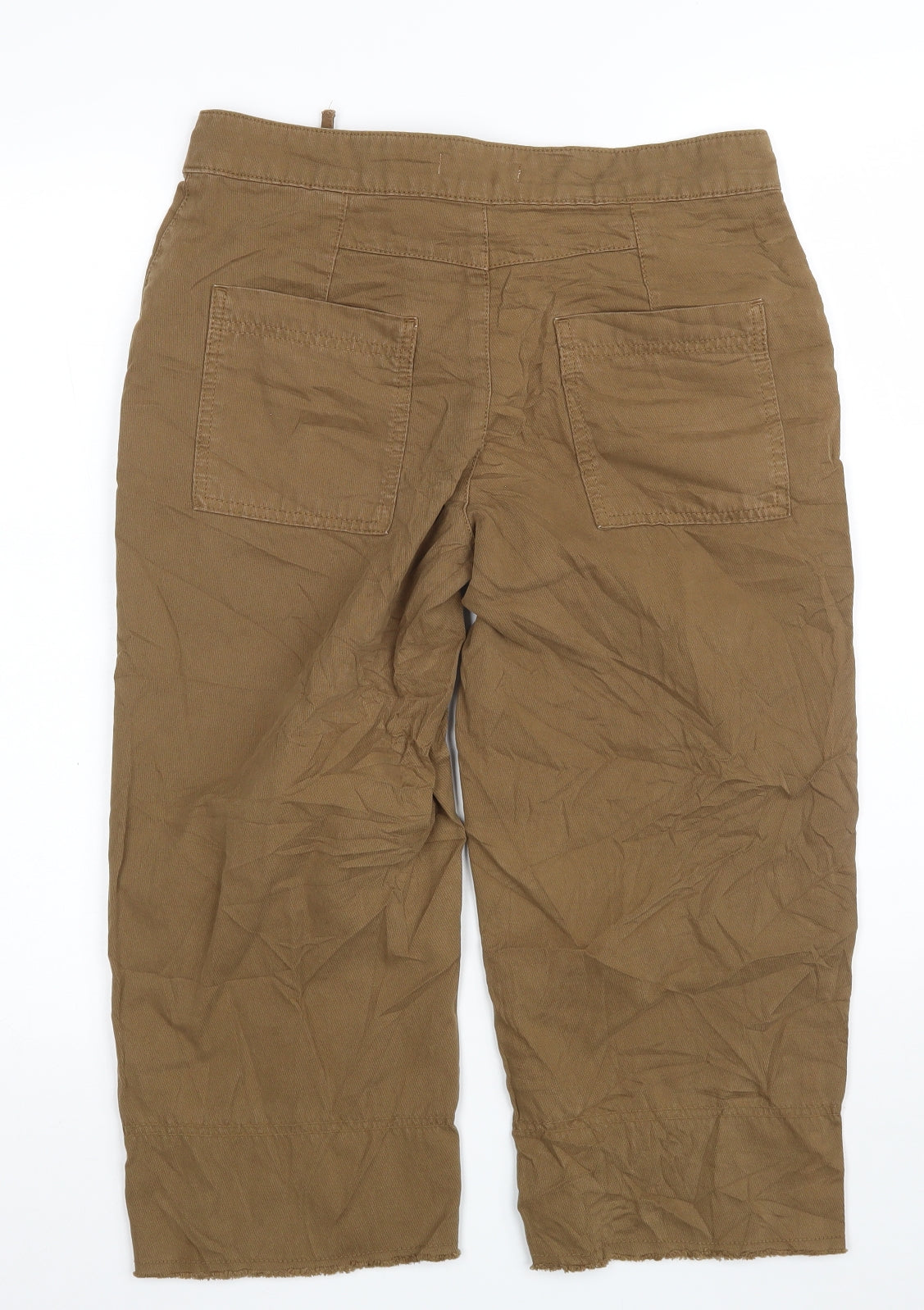 NEXT Womens Brown  100% Cotton Utility Shorts Size 8 L17 in Regular Drawstring