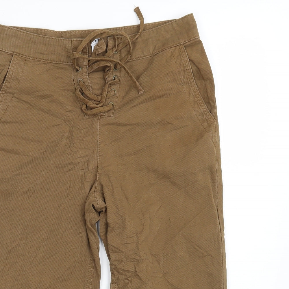 NEXT Womens Brown  100% Cotton Utility Shorts Size 8 L17 in Regular Drawstring