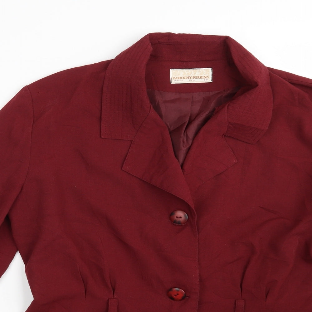 Dorothy Perkins Womens Red   Jacket    Button