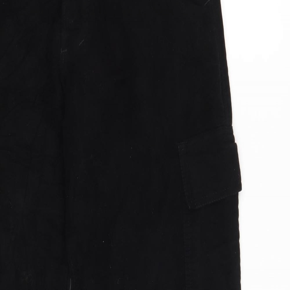 French Connection Mens Black  Cotton Cargo Trousers Size 32 in L32 in Regular Button