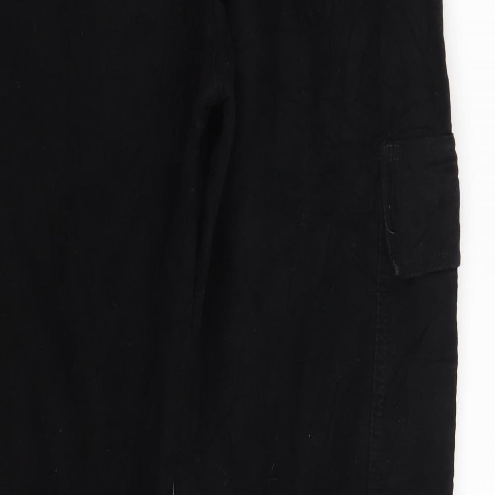 French Connection Mens Black  Cotton Cargo Trousers Size 32 in L32 in Regular Button