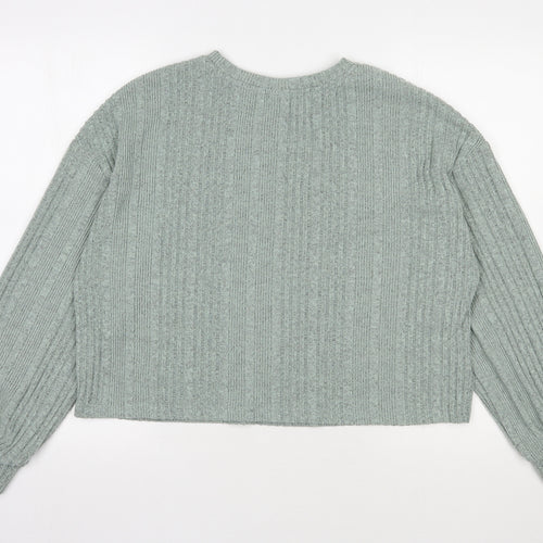 SheIn Womens Green Round Neck  Polyester Pullover Jumper Size L