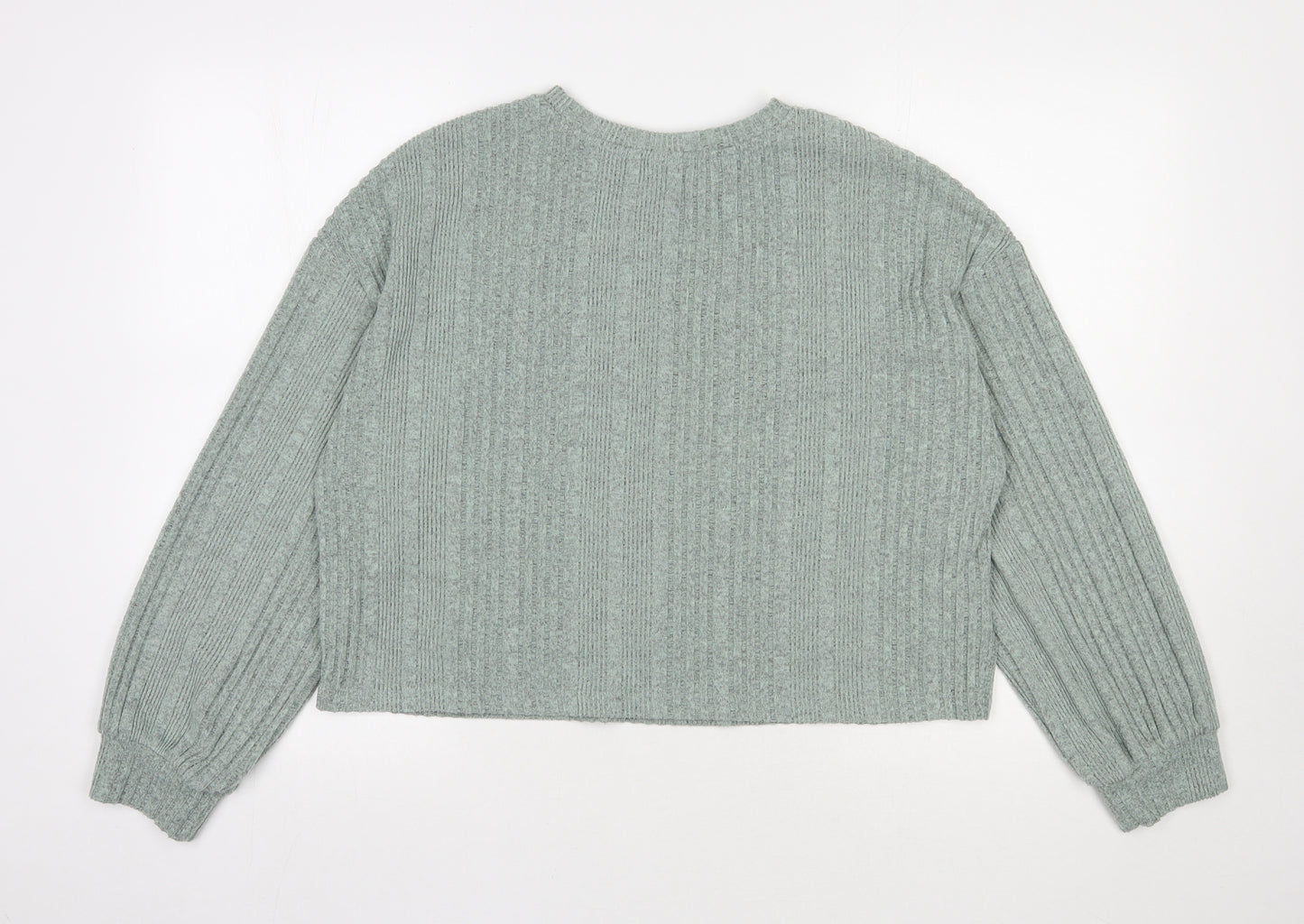 SheIn Womens Green Round Neck  Polyester Pullover Jumper Size L