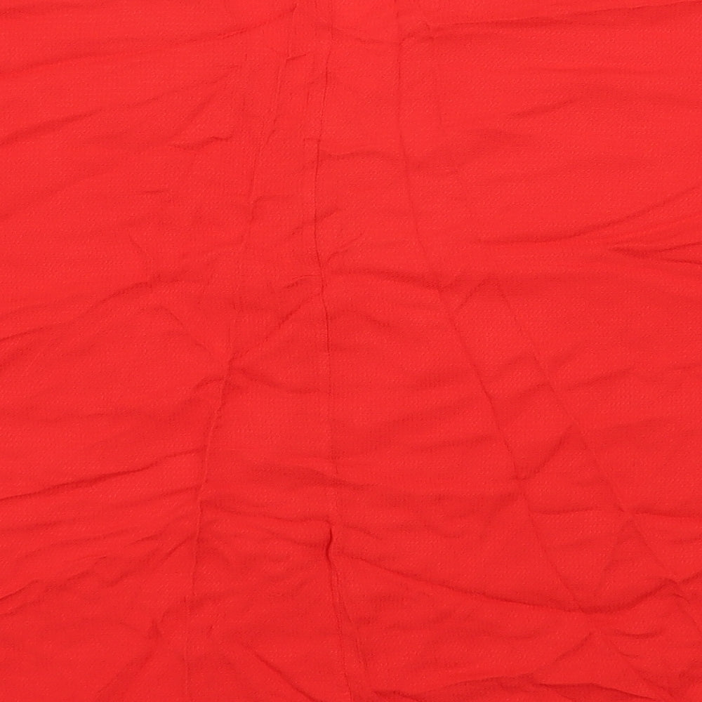 Woman  Womens Red  Viscose Basic Blouse Size L V-Neck