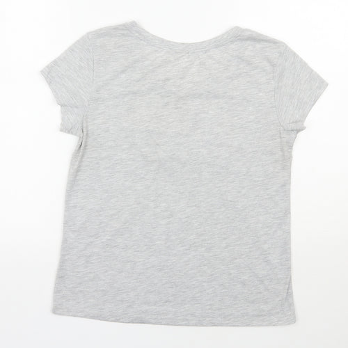 H&M Womens Grey  Polyester Basic T-Shirt Size S Scoop Neck