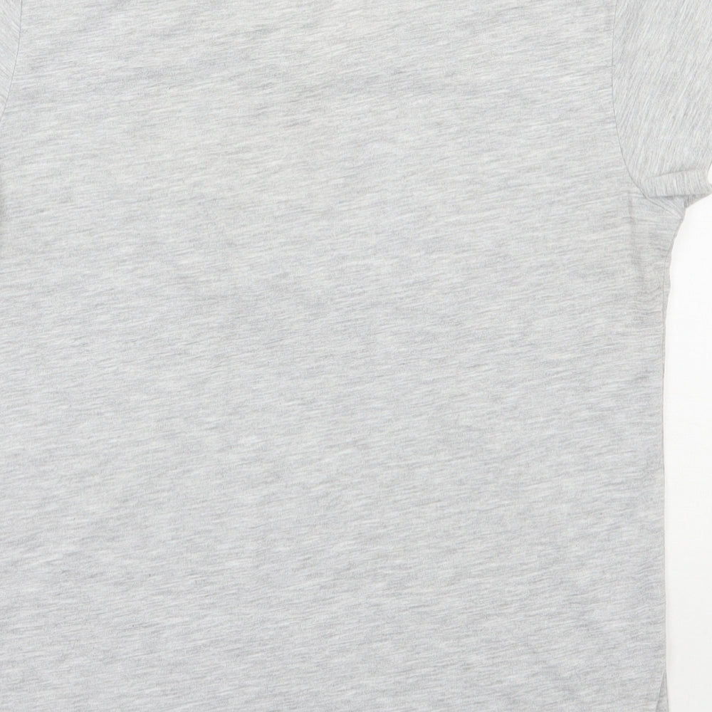 H&M Womens Grey  Polyester Basic T-Shirt Size S Scoop Neck