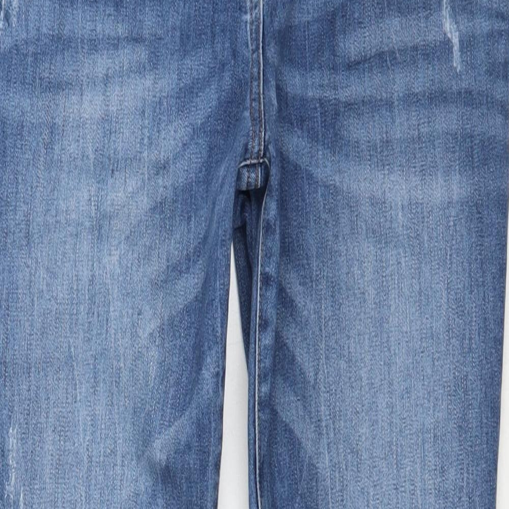NEXT Womens Blue  Cotton Skinny Jeans Size 12 L28.5 in Regular Zip