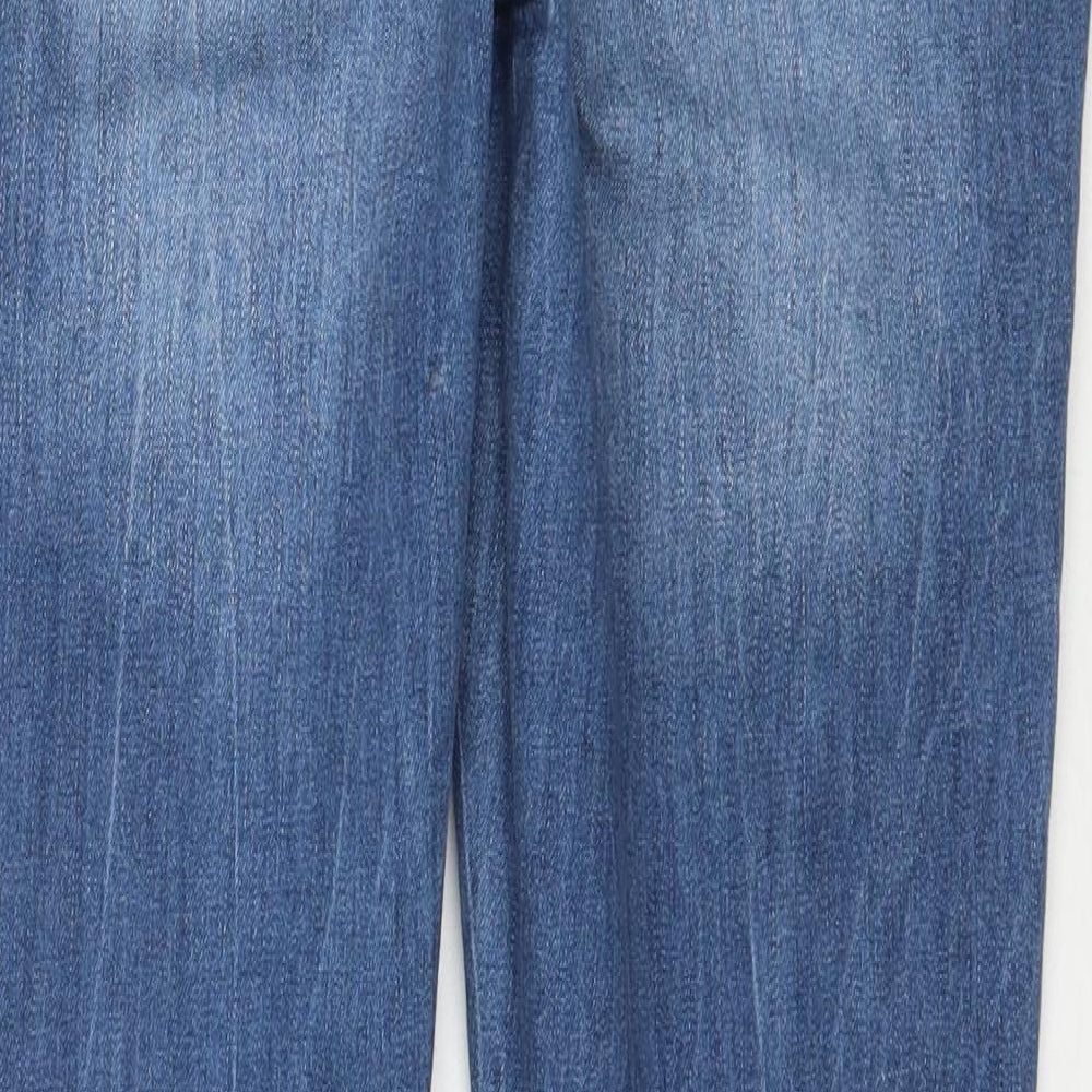 NEXT Womens Blue  Cotton Skinny Jeans Size 12 L28.5 in Regular Zip