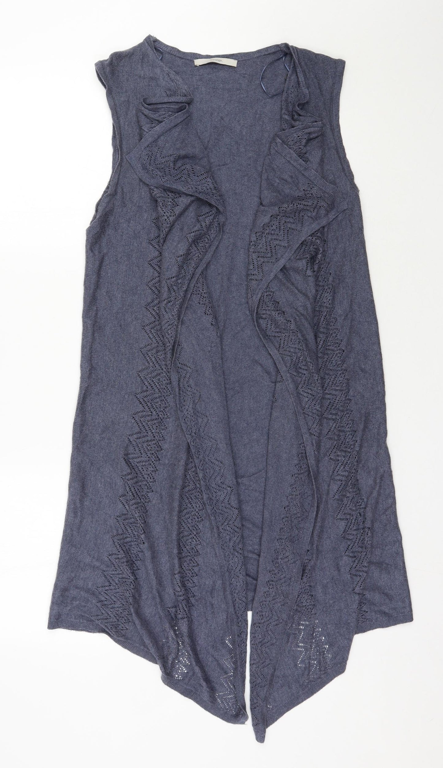 George Womens Blue V-Neck  Viscose Cardigan Jumper Size 12