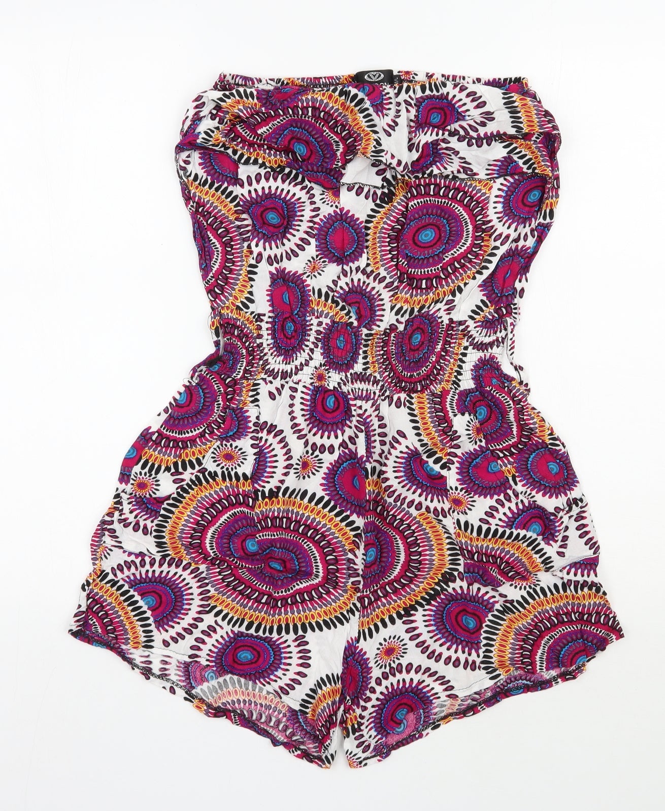 London Womens Multicoloured Geometric Cotton Playsuit One-Piece Size M  Pullover