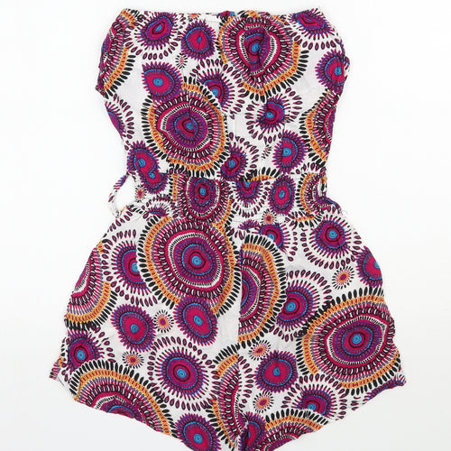 London Womens Multicoloured Geometric Cotton Playsuit One-Piece Size M  Pullover