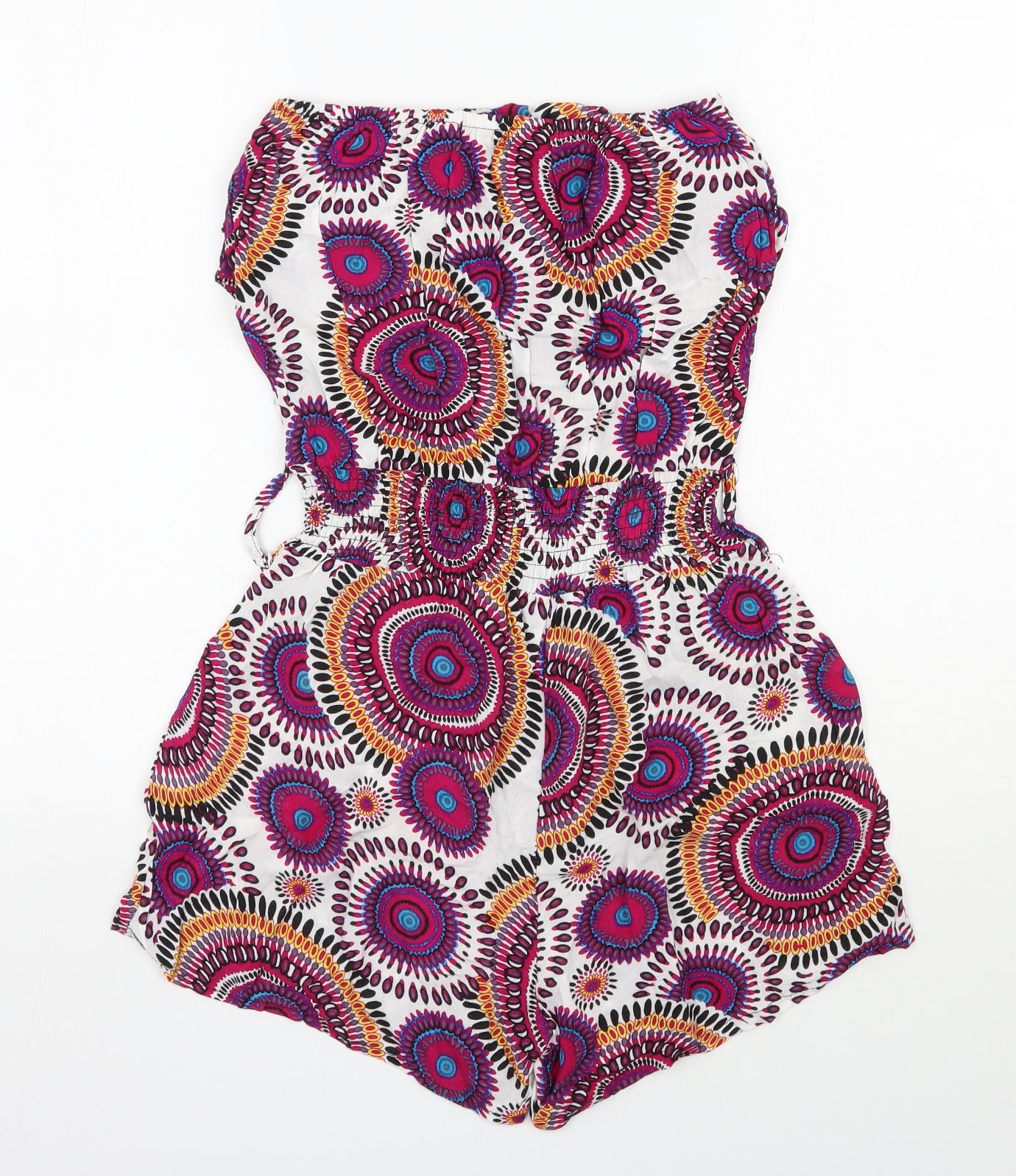 London Womens Multicoloured Geometric Cotton Playsuit One-Piece Size M  Pullover