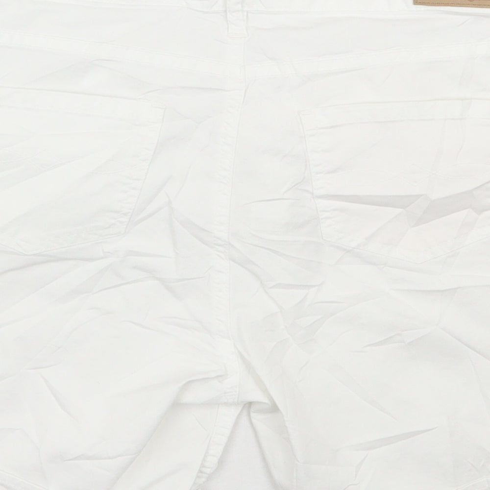 Cms Womens White  Cotton Cargo Shorts Size 12 L6 in Regular Zip