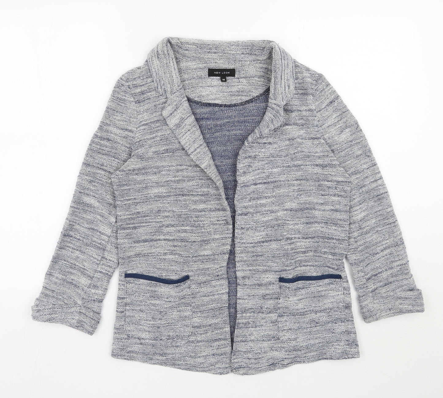 New Look Womens Blue V-Neck  Polyester Cardigan Jumper Size 10