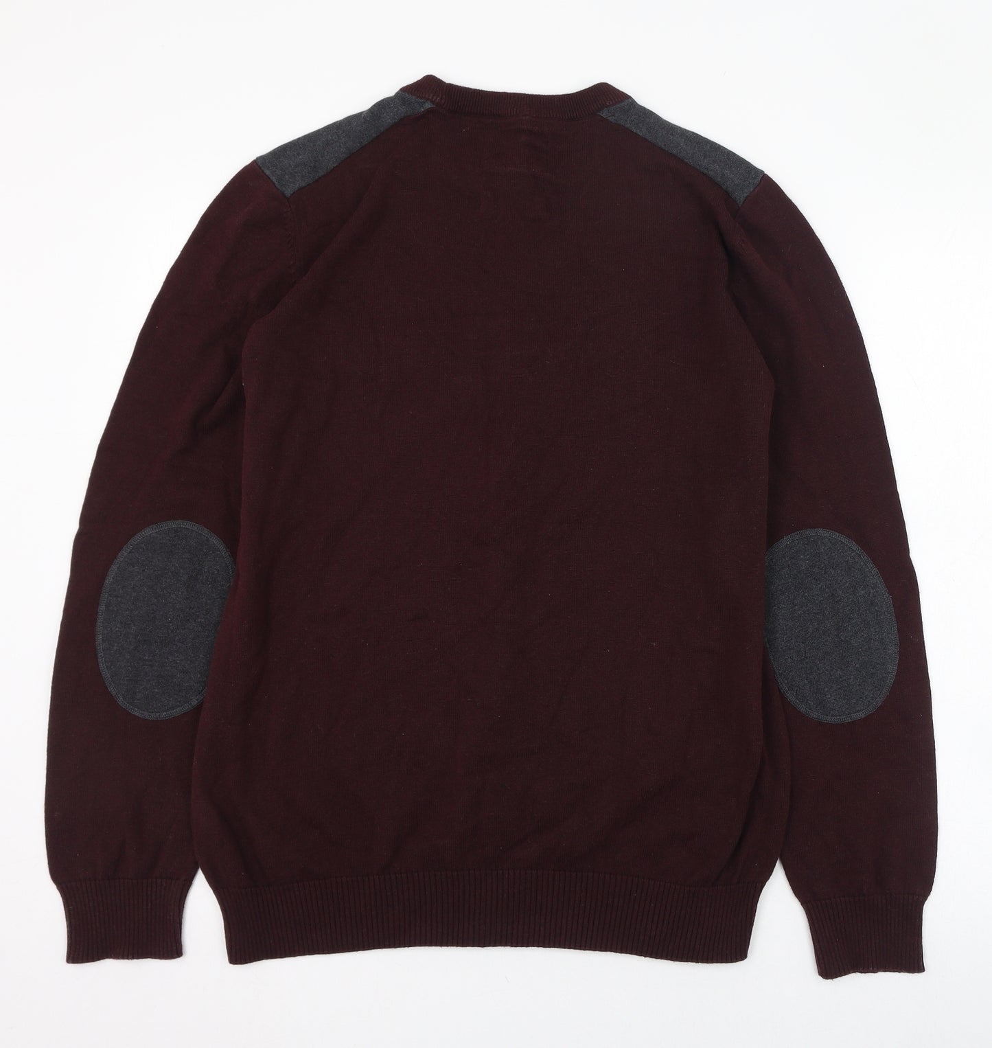 BHS Mens Red Round Neck  Cotton Pullover Jumper Size M