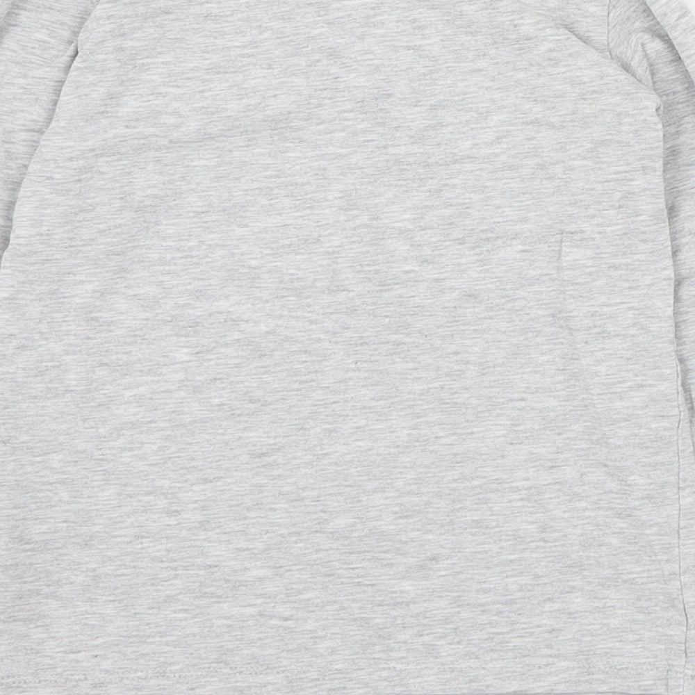 H&M Girls Grey  Cotton Basic T-Shirt Size 5-6 Years Round Neck Pullover - Unicorn