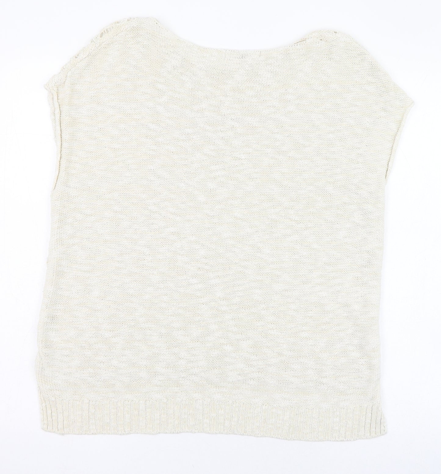 George Womens Ivory Round Neck  Cotton Pullover Jumper Size 10