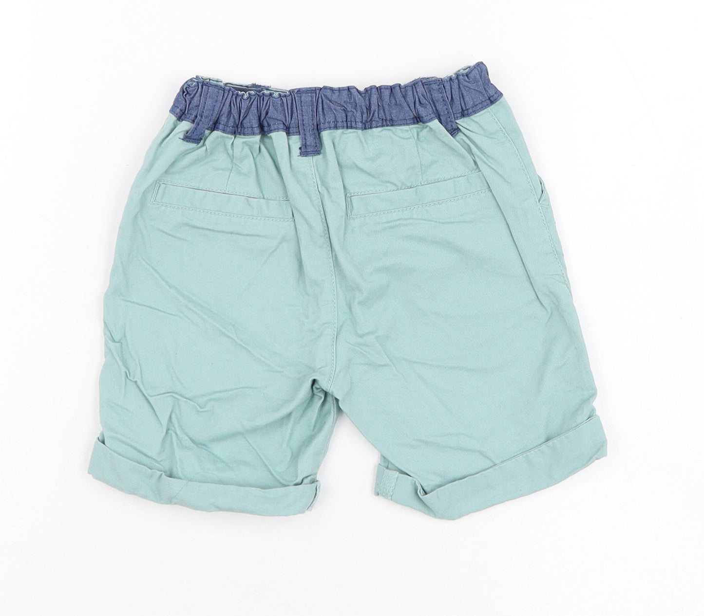 Matalan Boys Green  Cotton Cropped Trousers Size 18-24 Months  Button