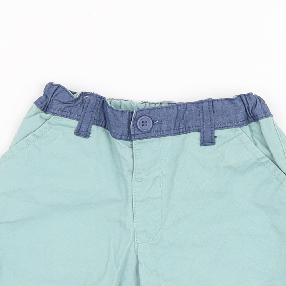 Matalan Boys Green  Cotton Cropped Trousers Size 18-24 Months  Button
