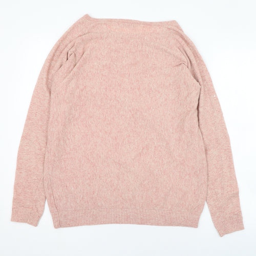 George Womens Pink Round Neck  Nylon Pullover Jumper Size 10