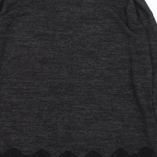 F&F Womens Black Round Neck  Polyester Pullover Jumper Size 10