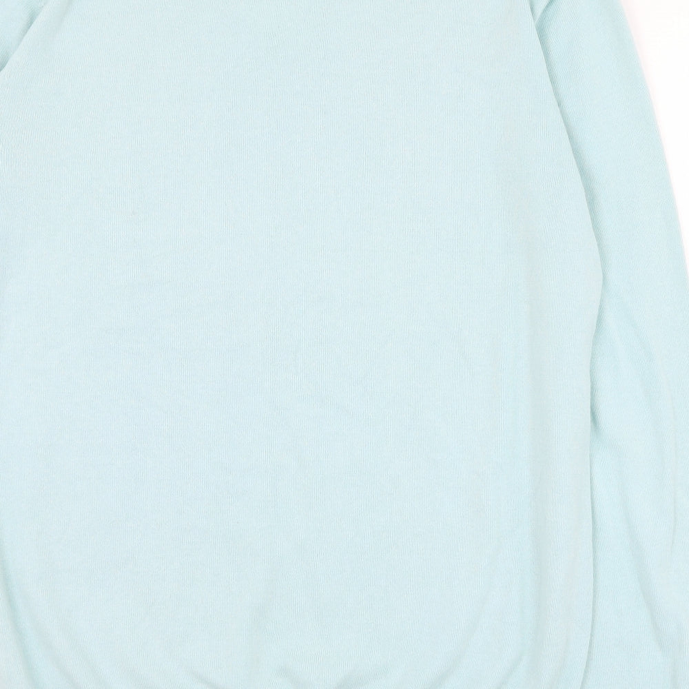 Jeff Banks Mens Blue V-Neck  Cotton Pullover Jumper Size L